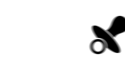 Poster - Animation set, nipple symbol. Animations: transparency, zooms, transition top to down, transition left to right, slide up to down, slide left to right