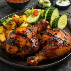 Canvas Print - Pollo a la brasa grilled chicken