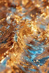 Wall Mural - Detailed close up of a gold foiled surface. Perfect for luxury and elegant design concepts