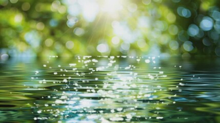 blurred water and plants in nature