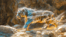 A White Tiger Haunting The World With Their Ghostly Absence, Fading Rapidly Into Unknown,  The World Of Endangered Species