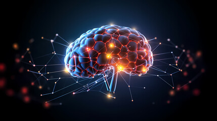 Artificial intelligence brain network concept background