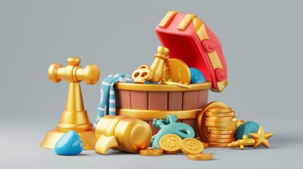 Poster - Icon depicting money in 3D. A realistic modern image