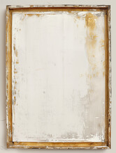 A Blank Antique Gold Frame Holding A White Canvas