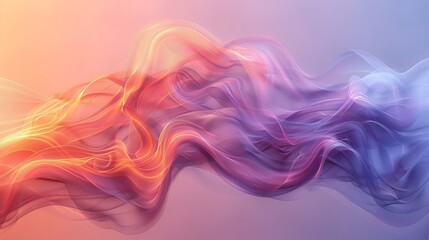 Aufkleber - Set of modern elements showing cold air and hot air blowing from an air conditioner, a humidifier, and a purifier. Fluid blurred wave motion on a light background.