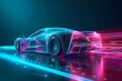 Dynamic Holographic Car Abstract, wireframe, aerodynamic, light, shape