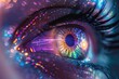 Holographic Eye Conceptual Design, futuristic, digital, technology, abstract