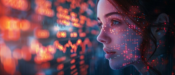 Leinwandbilder - Fintech, AI in business. Robot trading works on stock exchanges. Artificial intelligence analyses trading charts and digital data.