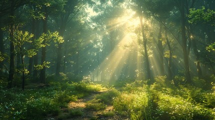 Poster - There is a bright sun in the forest