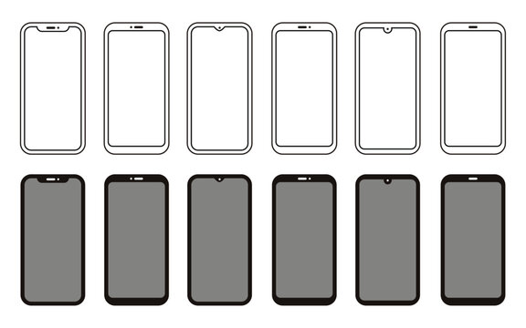 smarphone icon set, smarphone sign and symbol vector design