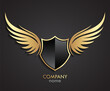 © zsschreiner - shield with wings beautiful gold black heraldry logo