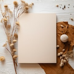 Canvas Print - Invitation card,  recipe book and ingredients