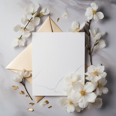 Wall Mural - Invitation card,  card with flowers