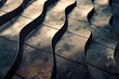 Close up of a metal surface with wavy lines, suitable for industrial and abstract backgrounds