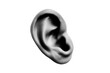© ink drop - Trendy abstract cutout ear halftone collage element for design montage