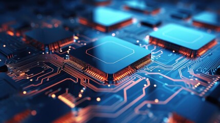 Poster - Detailed view of a computer motherboard, suitable for tech concepts