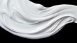 Close up of a whipped cream swirl on a black background. Perfect for food and dessert designs