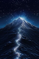 Wall Mural - A majestic mountain rising from the sea, perfect for nature-themed designs