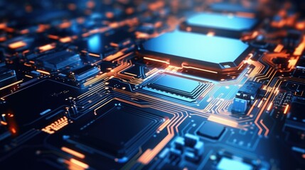 Poster - Detailed close-up shot of a computer motherboard. Perfect for technology and electronics concepts