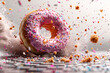 tasteful donuts with pink topping and colorful sparkles