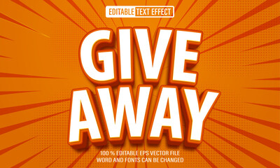 Aufkleber - Editable 3d text style effect - Giveaway text effect Template