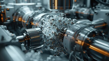 Poster - Hard drive shredding machines inner workings. Generative AI.