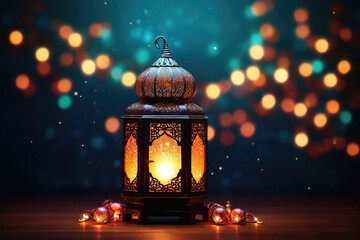 Wall Mural - Ornamental Arabic lantern. Ramadan Kareem holy month.