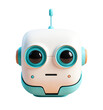 3D Cute robot head icon. cartoon style. simple isolated object.