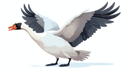  Goose. wings. Bird. Pets. animal. flat  flat vector