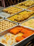 Fototapeta Paryż - Oriental pastries in Jerusalem market
