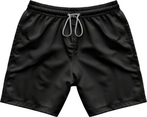 Essential black shorts mockup - Cut out, Transparent background