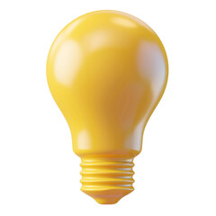 Poster - Minimalist cartoon style yellow light bulb icon for ideas, solutions, businesses, and strategies.