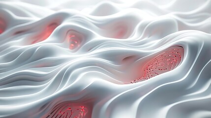 White Background with Abstract Red Pattern 8K

