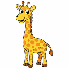  giraffe, mascot, pet, cartoon, pretty, cute, draw, art, wildlife, character, vector, illustration