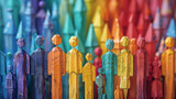 Fototapeta  - tante sagome di omini di tutti i colori a simboleggiare la diversità delle persone