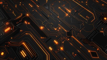 Abstract futuristic circuit board background. High computer, technology processor banner, AI
