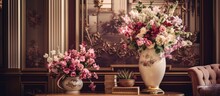 Luxury Interior Design Featuring A Vase Of Flowers And Decorative Elements