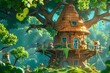  friends embark on a hilarious adventure to save their favorite treehouse from mischievous forest creatures, using vibrant colors and expressive characters to bring the cartoon to life 