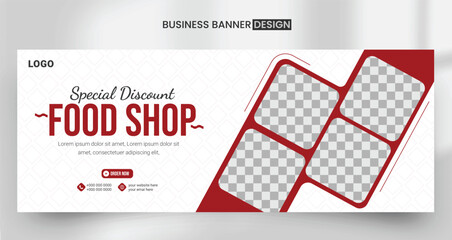 delicious food facebook cover banner fadvertising discount sale offer template social media food cover post design