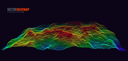 heat map background. infrared thermal camera landscape scan. temperature scanner radar global warmin