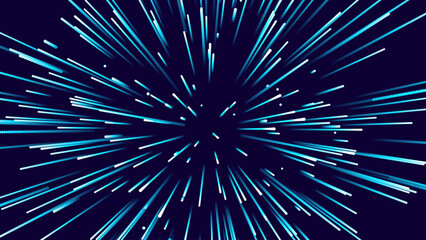 Poster - Digital Data Flow Vector Background. Big Data Technology Lines. 5G Wireless Data Transmission. High Speed of Light Trails. Information Flow in Virtual Reality Cyberspace. Vector Illustration.