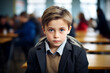 © Tetiana - Happy school children in dinner place highschool canteen lunch break Generative AI picture