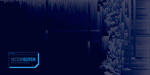 Fototapete - Colorful Glitch Screen Effect Background. Abstract Digital Pixel Dots Noise Glitch Error. Overlay Texture Pixel Sorting Effect Illustration. Modern Sci-Fi Game Vector Background.