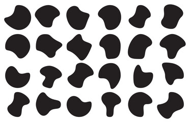 Poster - Modern liquid irregular blob shape abstract elements graphic flat style design fluid vector. Liquid silhouette drop blob shape organic, vector illustration set. 11:11