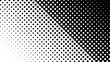 Halftone Diagonal Pattern. Faded Shade Background. Grid Gradation BG. Black Screentone Diffuse Background. Overlay Texture. Abstract Pattern for Design Comic Prints. Vector Illustration.