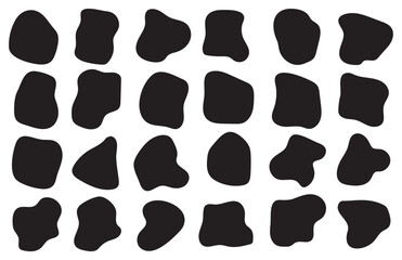 Poster - Blob shape organic, vector illustration set. Vector ink drop. Liquid shadows random shapes.