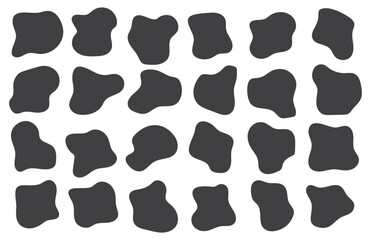 Poster - Organic amoeba blob shape abstract green color with line vector illustration. Blob shape organic, vector illustration set. 11:11