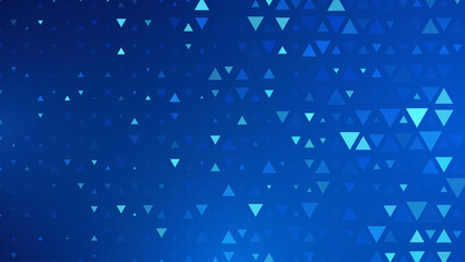 Poster - Abstract Finance Digital Business Background. Fintech Technology or Science Research Presentation Backdrop. Blue Triangular Halftone Effect. Digital Crypto Business Vector Illustration.
