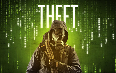 Poster - Faceless hacker with inscription