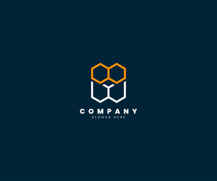 Monogram logos made of cubes with initial letter logo design abstract